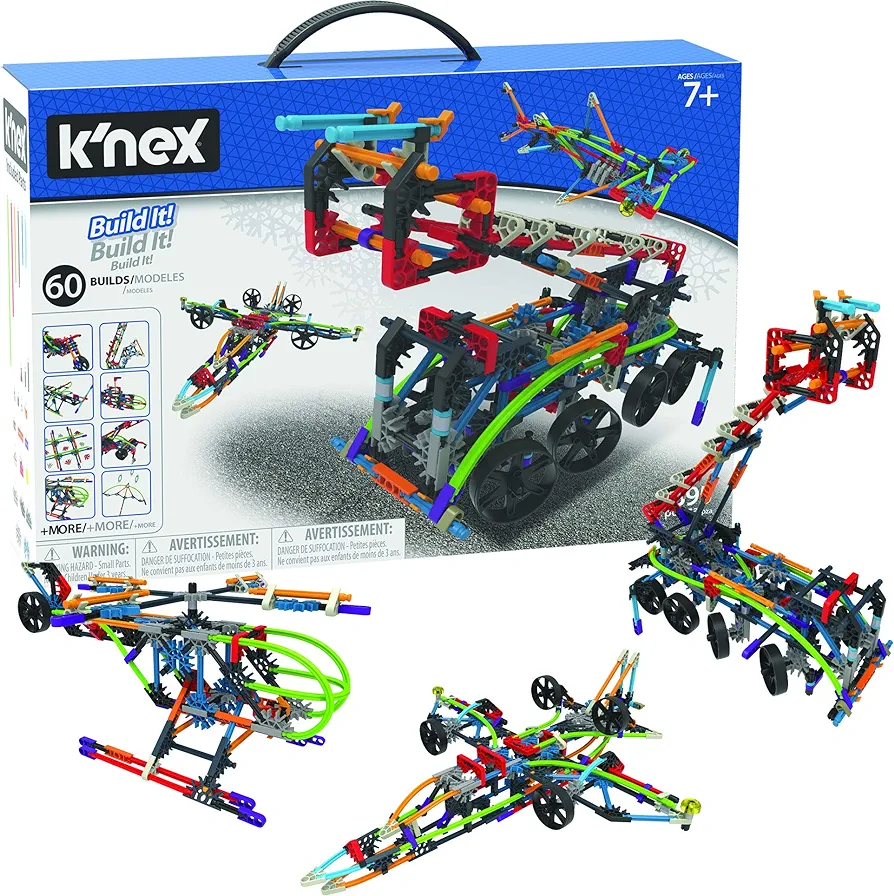 K'nex Intermediate 60 Model Building Set - 395 Parts - Ages 7 & Up - Creative Building Toy, Multicolor, includes K'NEX Parts and Pieces, Instruction Booklet, Medium