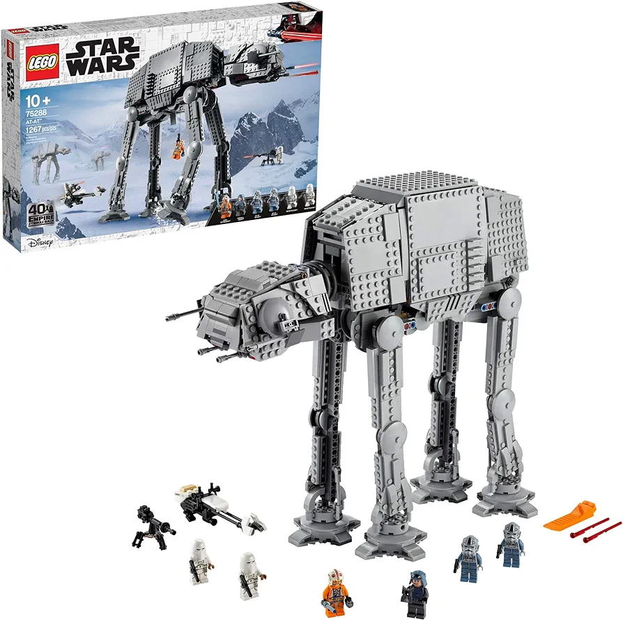 LEGO Star Wars at-at Walker 75288 Building Toy, 40th Anniversary Collectible Figure Set, Room Décor, Gift Idea for Kids, Boys & Girls with 6 Minifigures