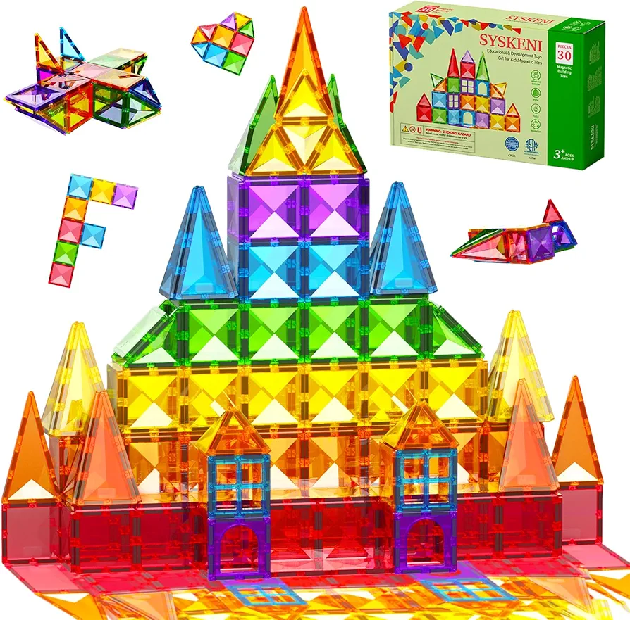 Magnetic Tiles Toys for Girls Kids Toddlers Ages 4-8 4-6 8-10 3D Diamond Magnetic Building Blocks STEM Learning Games Toys Birthday for 3+ 4 5 6 7 8 Year Old Girls Boys Magnet Toys