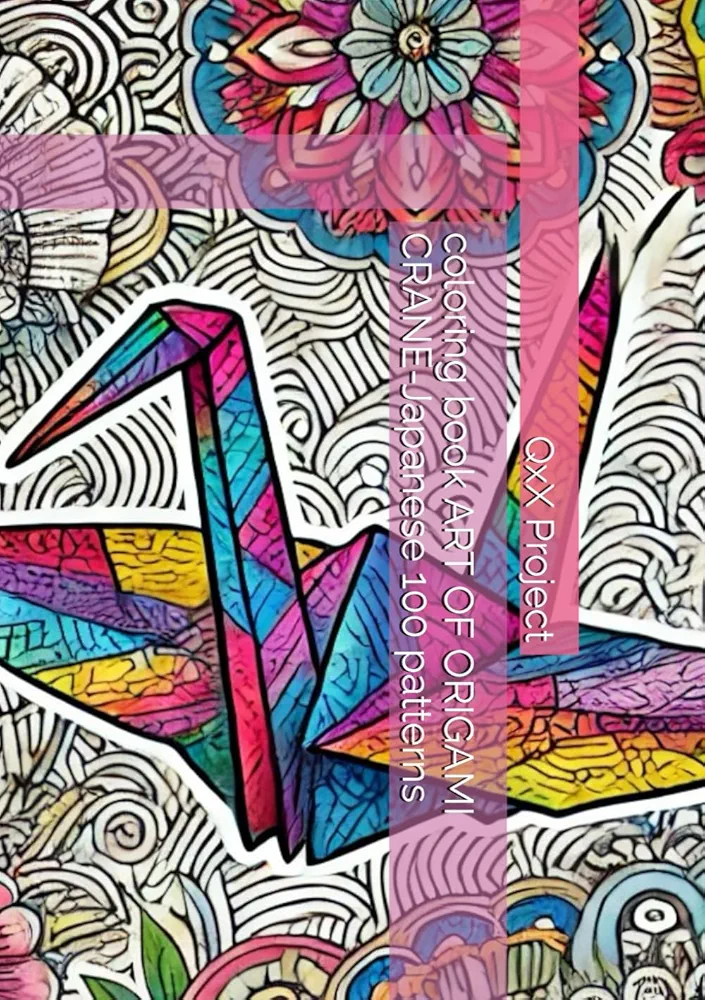 coloring book ART OF ORIGAMI CRANE-Japanese 100 patterns