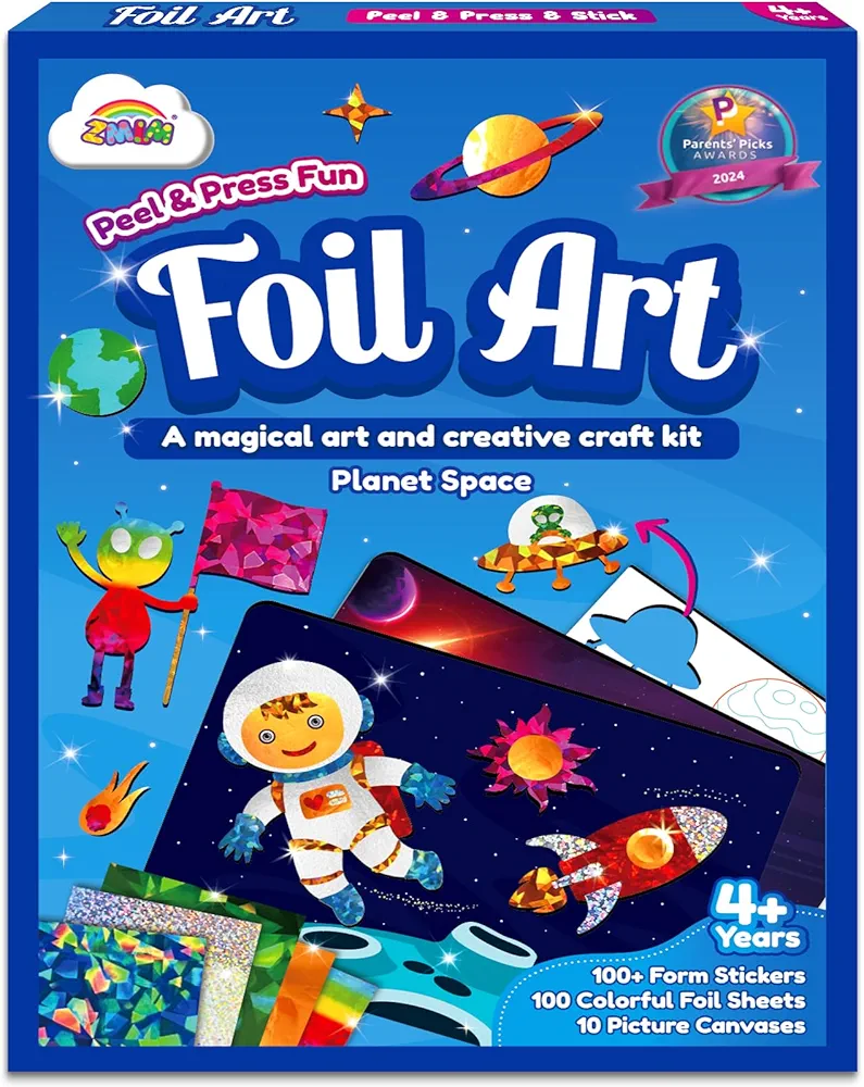 ZMLM Art Craft Activity for Kid: Foil Art Crafts Planet Space Gift for Girls Mess Free Art and Craft Supplies for Kid Activity Kits Travel Toys Christmas Birthday Easter Gifts