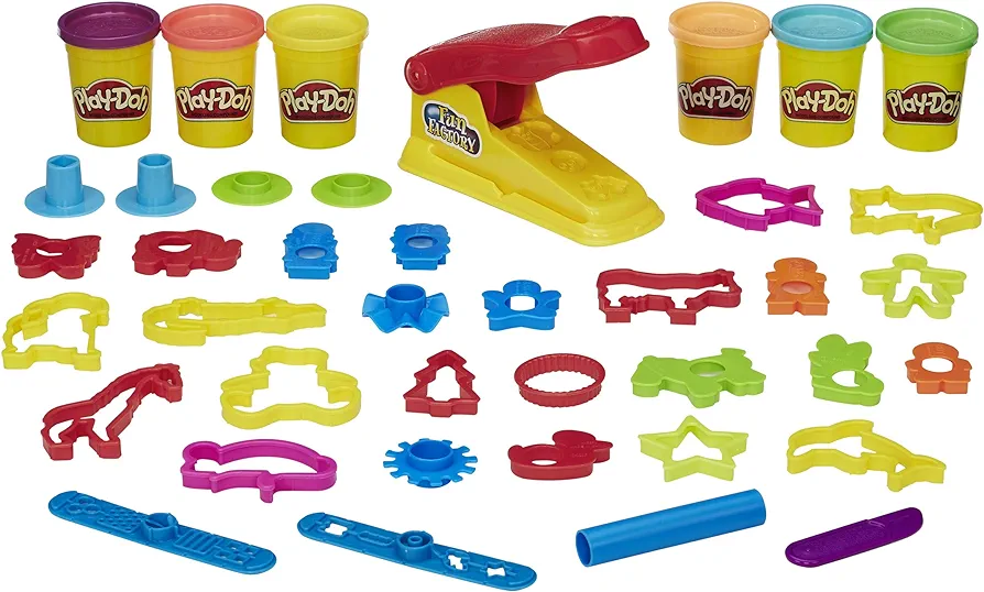 Play-Doh Fun Factory Deluxe Set, 31 Tools & 6 Cans, Back to School Classroom Supplies, Kids Arts & Crafts, Preschool Toys, Ages 3+ (Amazon Exclusive)