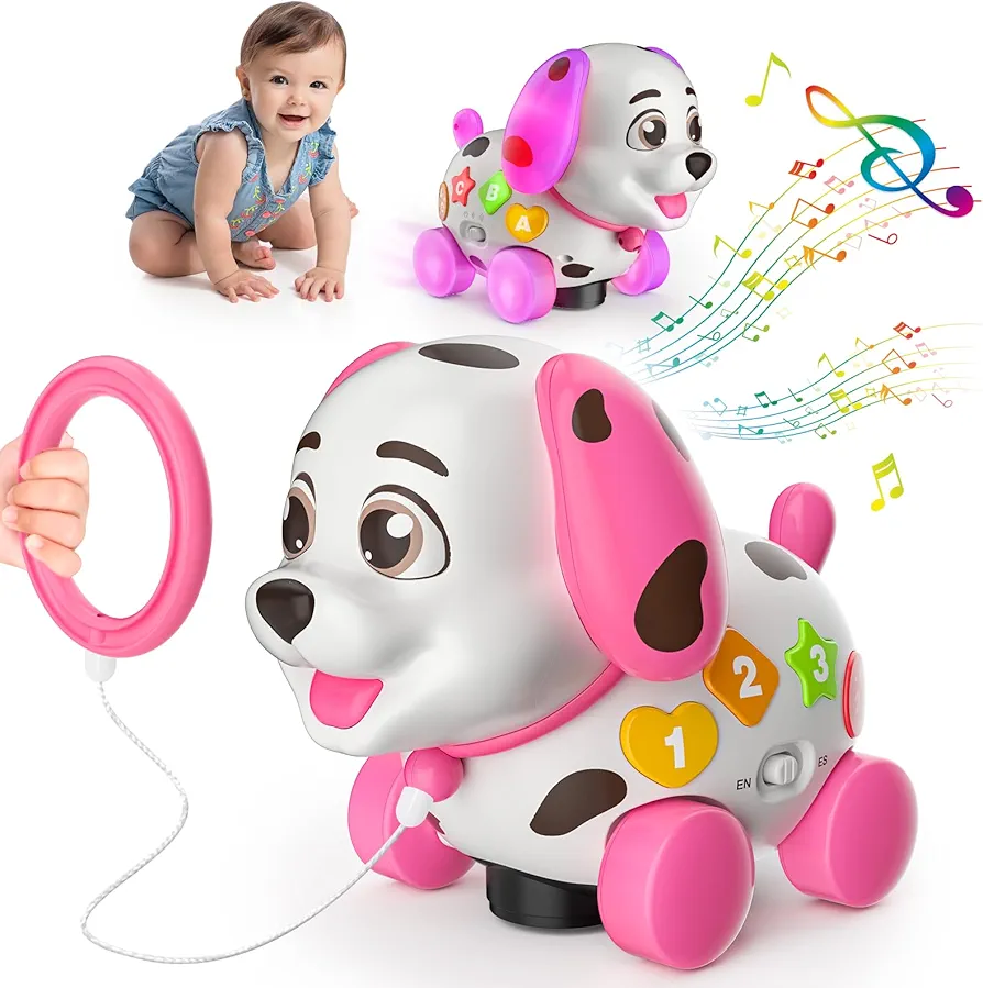 Musical Puppy Toys for 1 Year Old Boy Girl, Crawling and Walking Baby Toy 6-9-12-18 Month, Bilingual Toys for 1 Year Old Girl Gifts, Birthday Gift for 1 Year Old Boy Toy