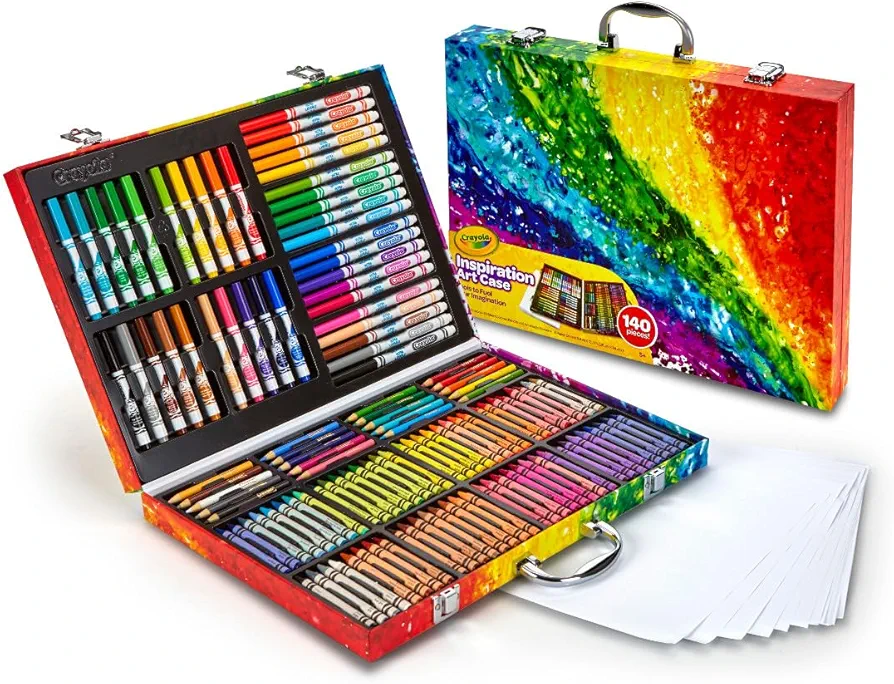 Crayola Inspiration Art Case Coloring Set - Rainbow (140ct), Art Kit For Kids, Toys for Girls & Boys, Art Set, School Supplies, Gifts [Amazon Exclusive]