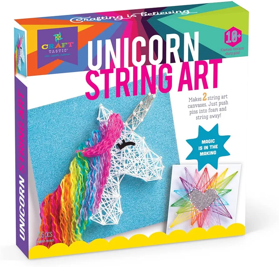 Craft-tastic – String Art – Craft Kit Makes 2 Large Canvases – Unicorn Edition