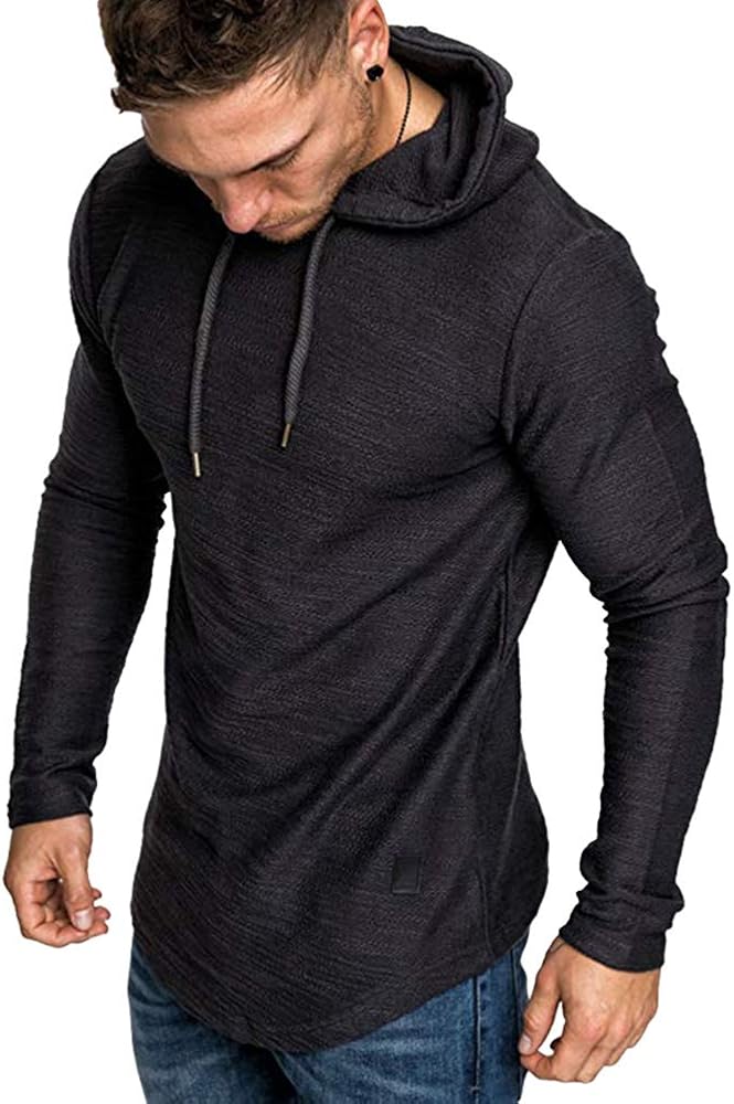 Lexiart Mens Fashion Athletic Hoodies Sport Sweatshirt Solid Color Fleece Pullover