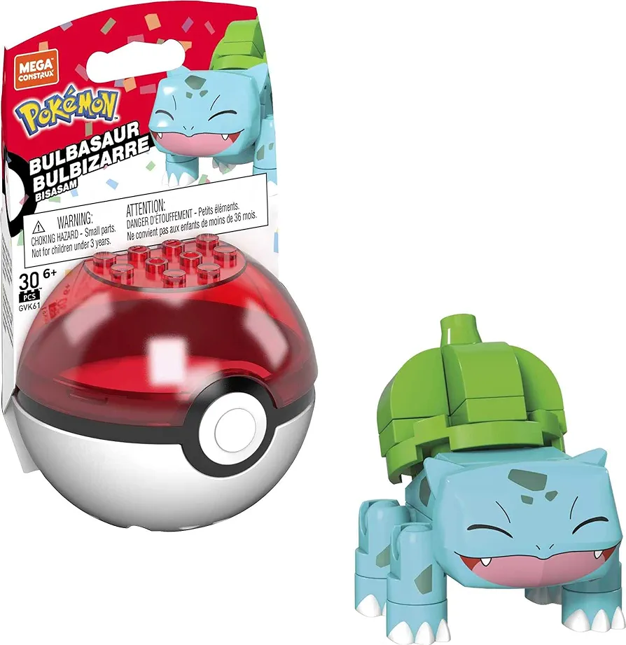 Mega Construx Pokemon Bulbasaur Construction Set, Building Toys for Kids [Amazon Exclusive],6 years and up,30 pcs