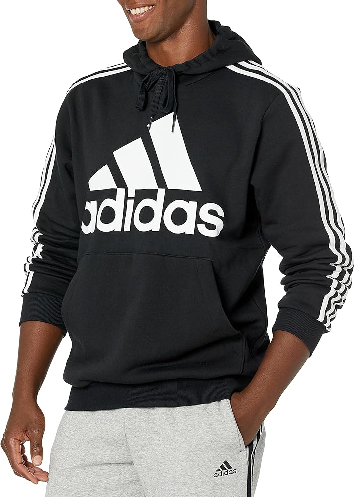 adidas Men's 3-Stripes Fleece Hooded Sweatshirt