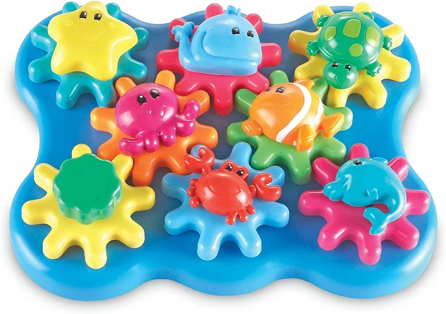 Learning Resources Ocean Wonders Build & Spin, Gears Toy & Building Set, 17 Pieces, Ages 18+ months