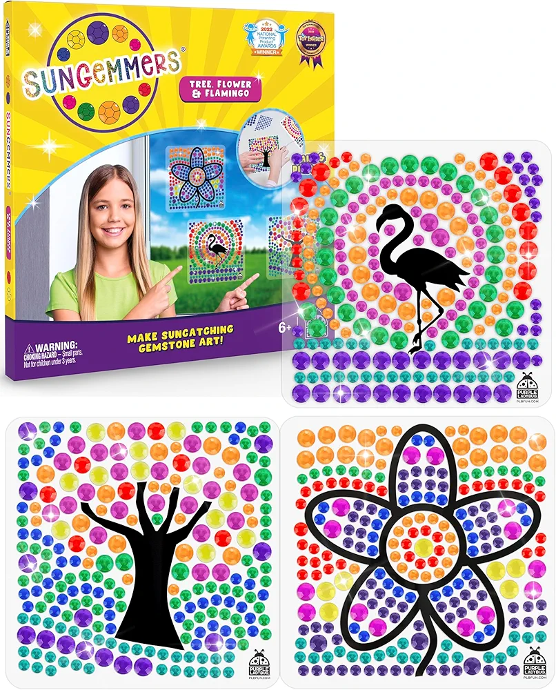 SUNGEMMERS Window Art Craft Kits for Kids - Cool Gifts for Girls 6 7 8 9 10 Year Old - Fun Arts and Crafts for Kids 6-8 & Gifts for Kids 8-12 7-10 - Fun Toys Girls Boy Birthday Gift