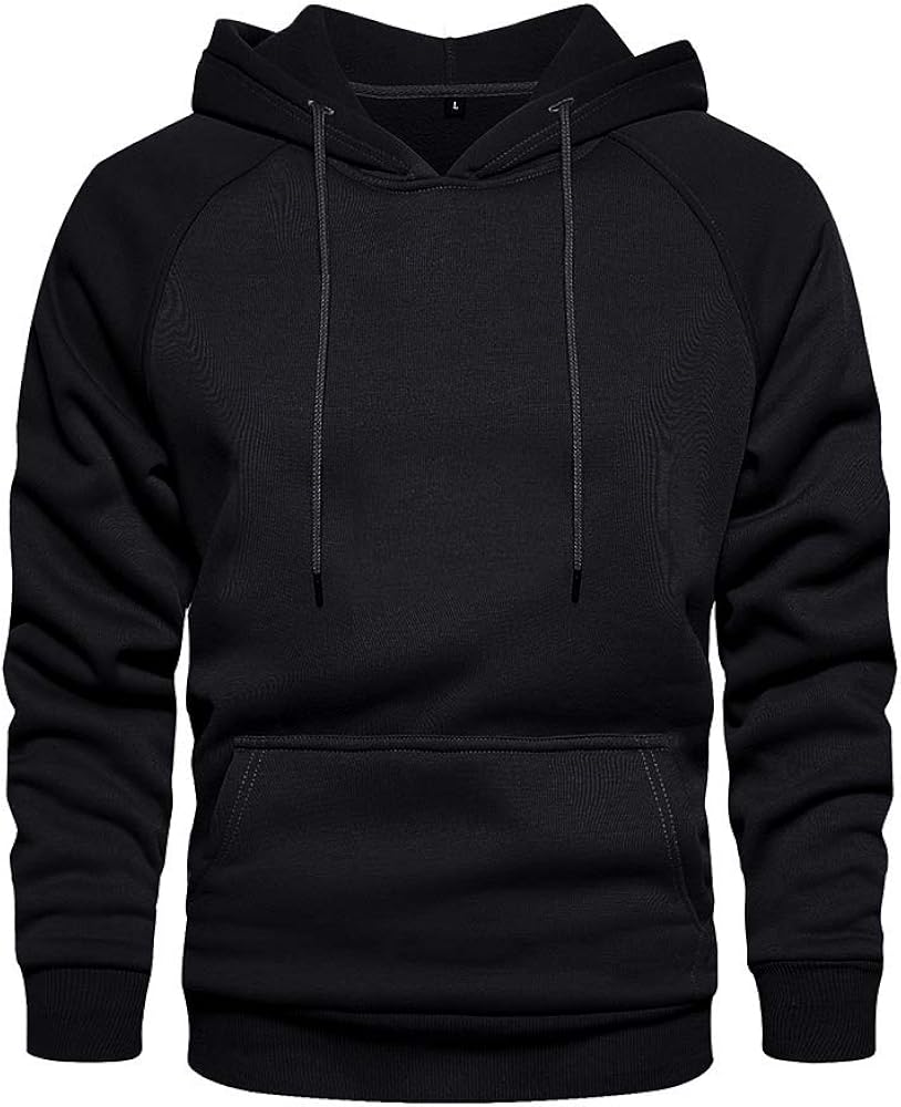 LBL Leading the Better Life Men's Solid Pullover Hoodies Sports Soft Blend Fleece Hooded Sweatshirts with Kangaroo Pocket