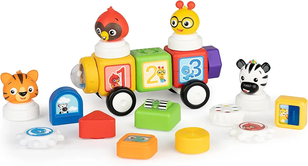 Baby Einstein Connectables 20 Piece STEAM Magnetic Blocks Learning Toys Numbers Colors Animals for Baby 6 Months+ Toddler 1 2 3 4 5 Year Old