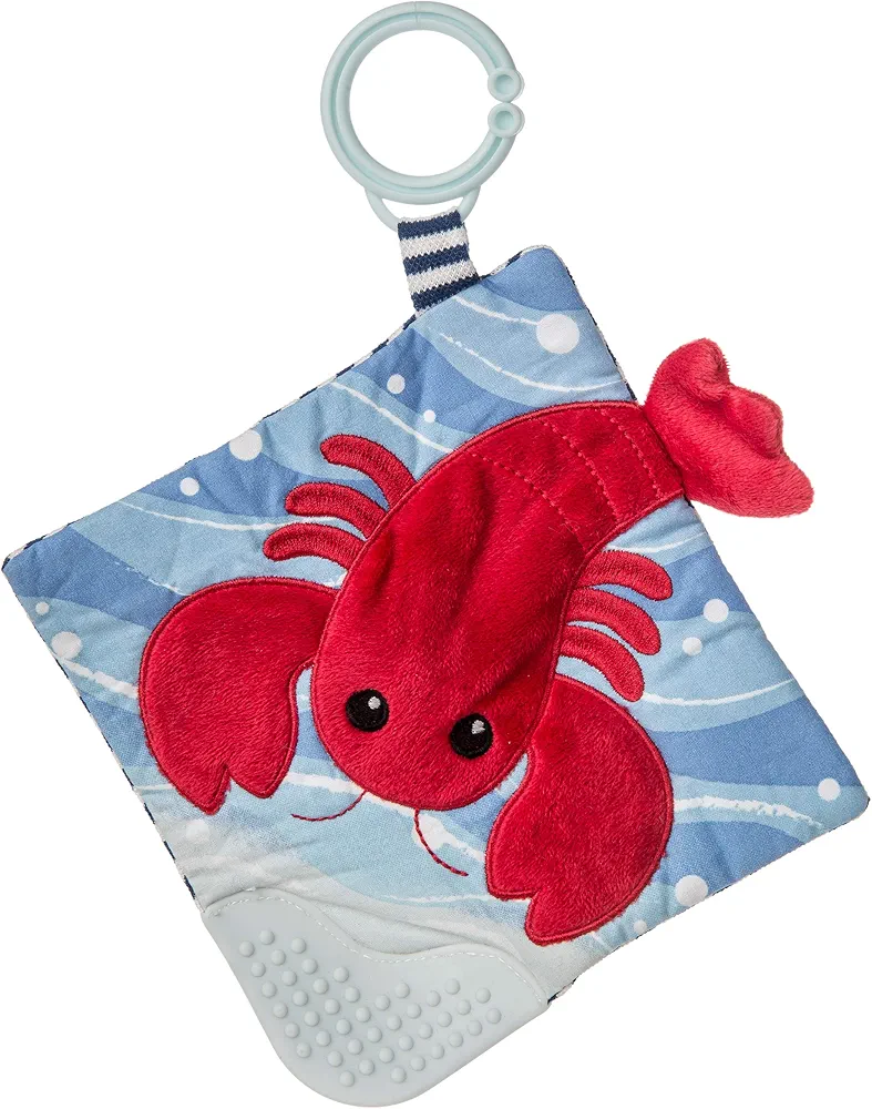 Mary Meyer Crinkle Teether Toy with Baby Paper and Squeaker, Lobbie Lobster, 6 x 6-Inches