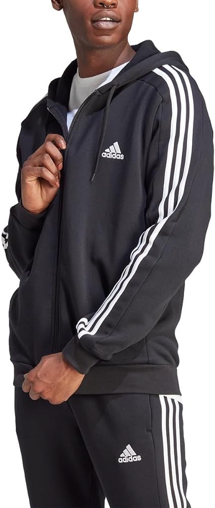 adidas Men's Essentials Fleece 3-Stripes Full-Zip