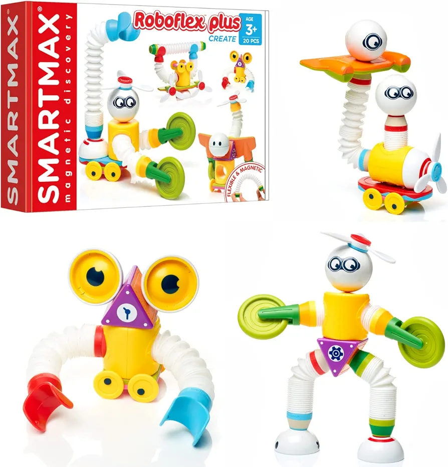 SmartMax Roboflex Plus 20-Piece Magnetic Discovery Building Set for Ages 3+