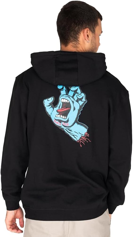 SANTA CRUZ Men's Pullover Hooded Sweatshirt Screaming Hand Skate Sweatshirt