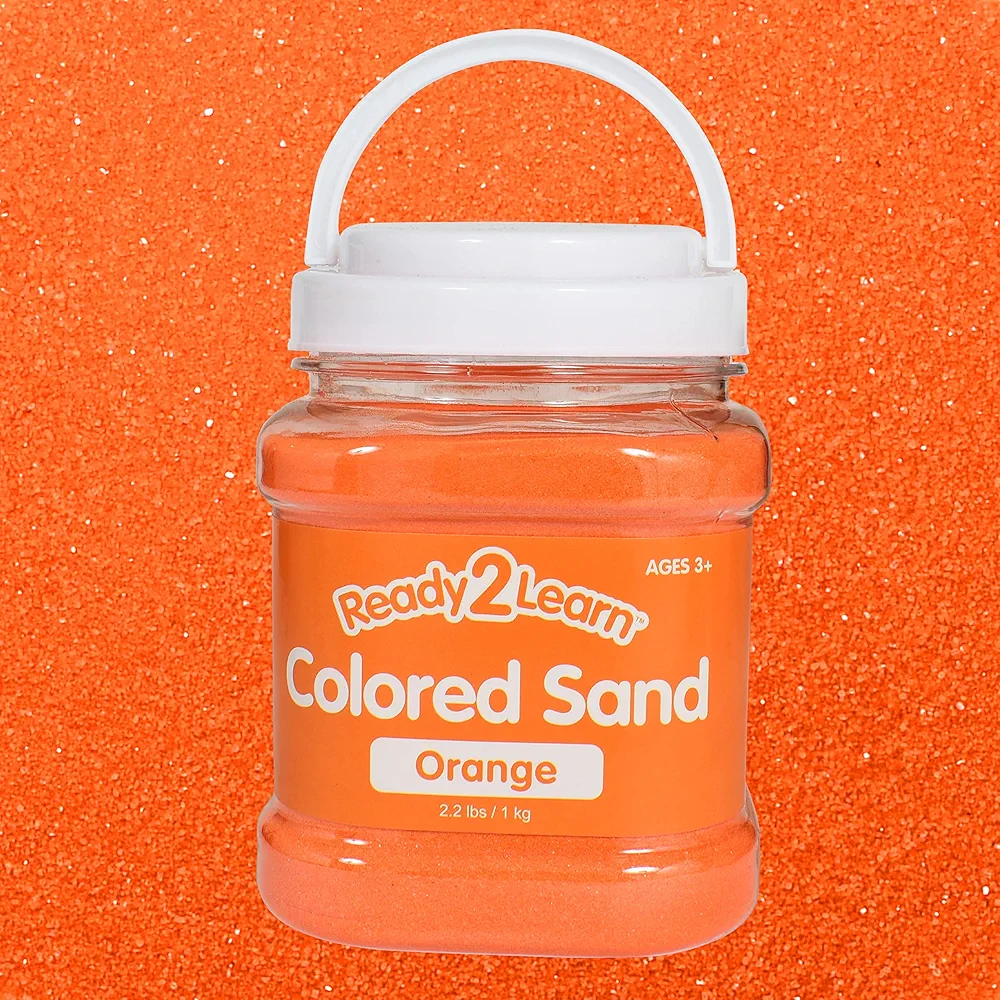 READY 2 LEARN Colored Sand - Orange - 2.2 lbs - Play Sand for Kids - Perfect for Wedding Unity Ceremonies, Crafts, Sensory Bins and Vase Filler