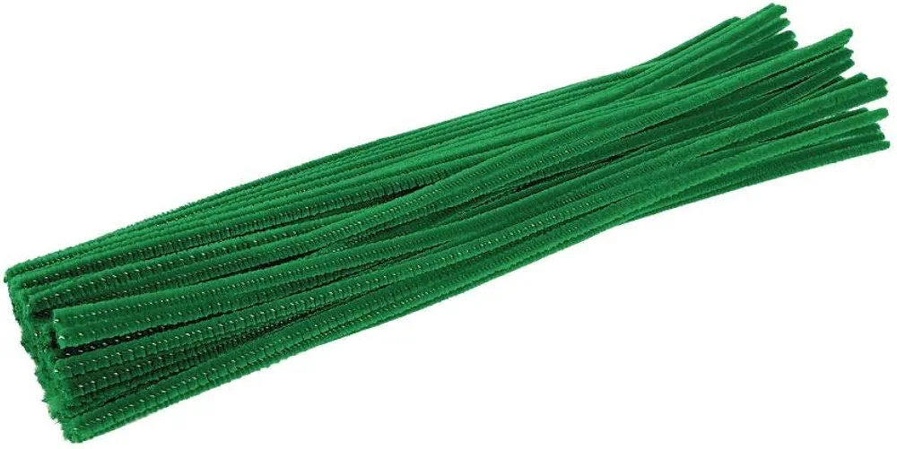 Colorations IPCGR Green Chenille Stem Pipe Cleaners, Pack of 100, Arts & Crafts, Decorating, STEM, Single Color, Activities for Kids, Crafting, Straw Cleaner, DIY