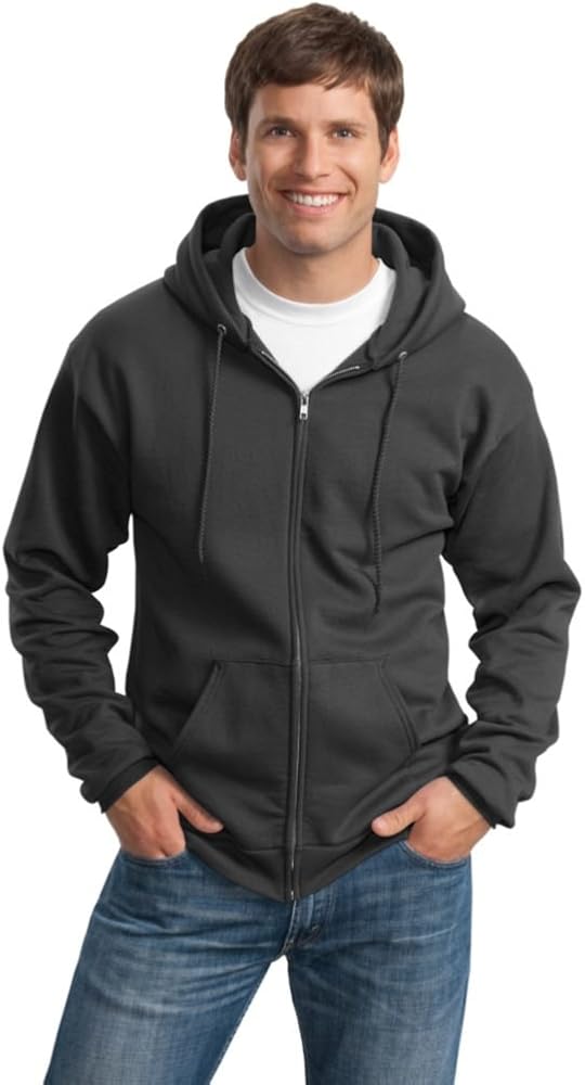 Port & Company Tall Essential Fleece Hooded Sweatshirt, Charcoal, XLT