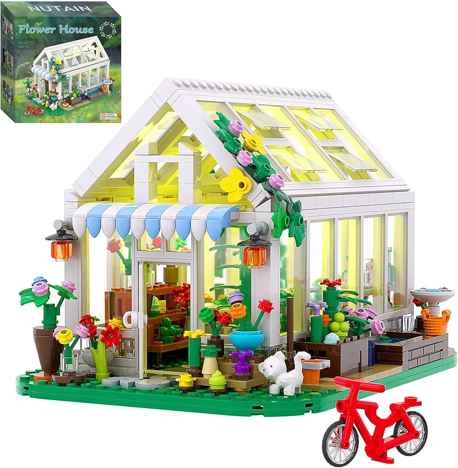 Flower House Building Kit with Led Light,Christmas Birthday Toys Gifts for Girls Adult(688 Pieces)