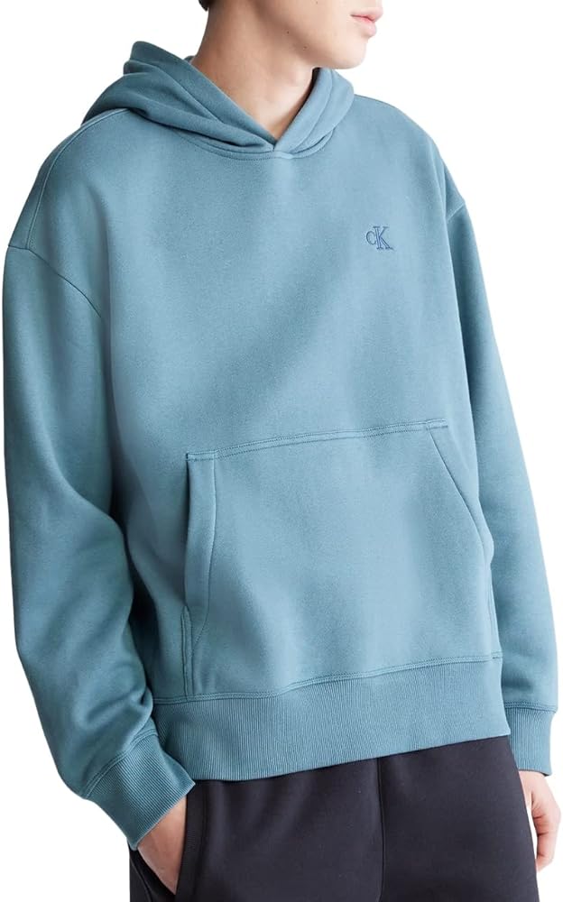 Calvin Klein Men's Relaxed Fit Monogram Logo Fleece Hoodie