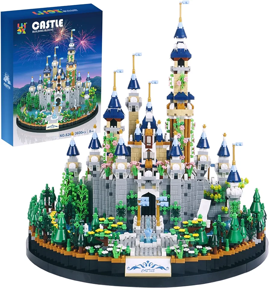 XIU Medieval Castle Building Blocks Set, (3600pcs) Princess Castle mini Building Kit,Architecture Display Building set for Adult，Gift ideal for women and Girls Ages 8-12,14+