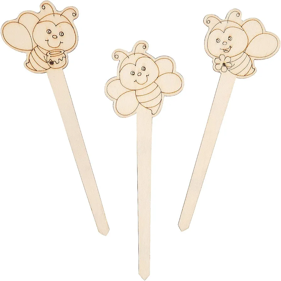 Color Your Own Bee Plant Stakes – 12 Pieces