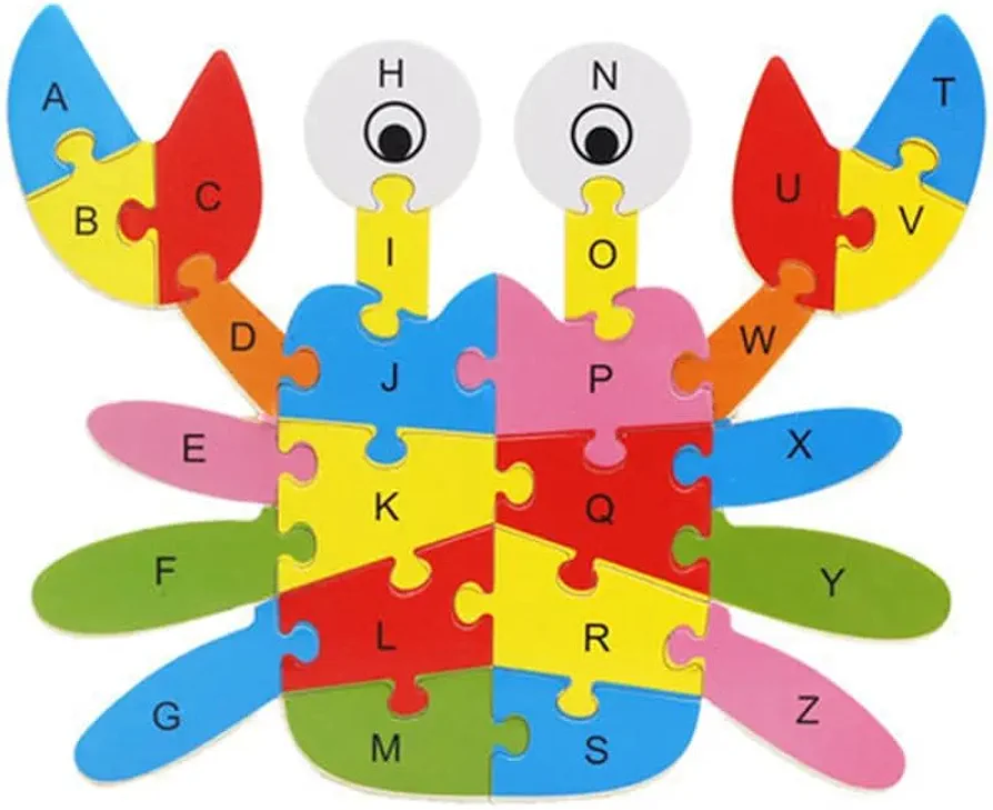 English Letter Building Block Wood Animal Jigsaw Puzzle Children Cognition Intelligence Toy for Toddlers Early Educational Gifts