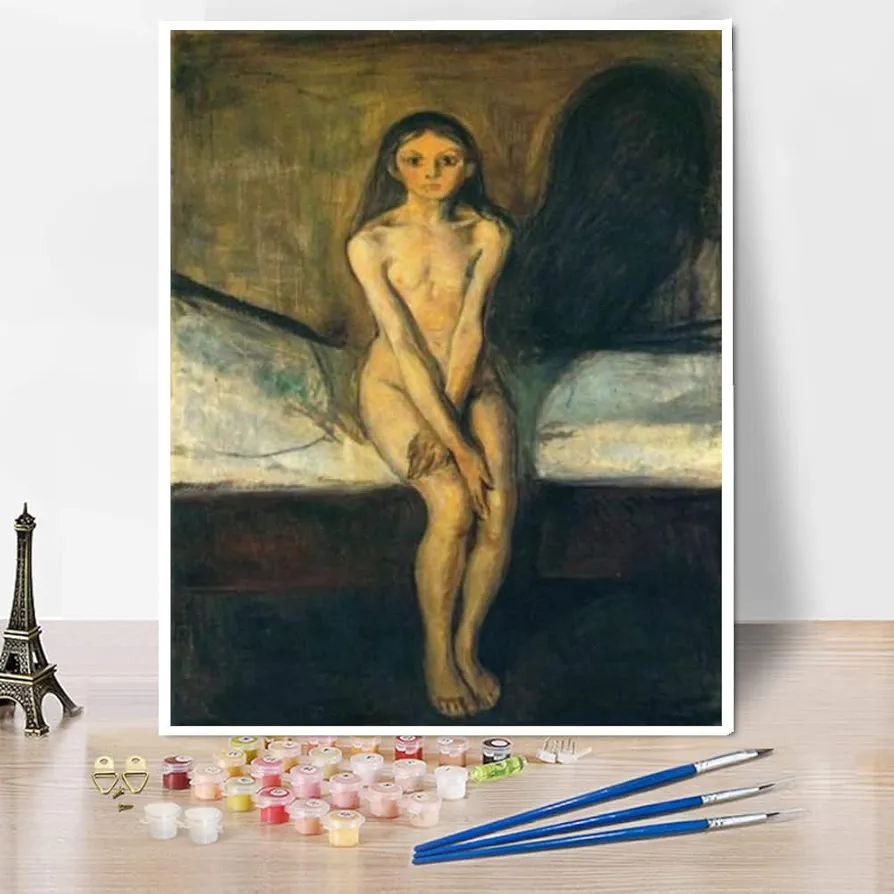 DIY Painting Kits for Adults Puberty Painting by Edvard Munch Arts Craft for Home Wall Decor