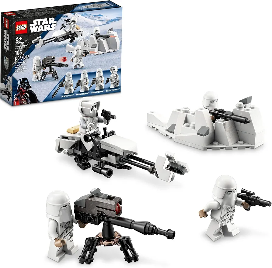 LEGO Star Wars Snowtrooper Battle Pack 75320 Set, Building Toy with 4 Figures, Blasters and Speeder Bike, Gift Idea for Grandchildren, Kids, Boys and Girls Ages 6 and Up