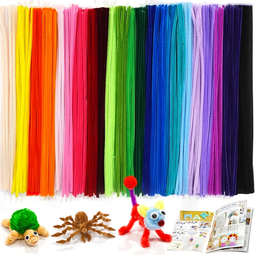 URADIART Pipe Cleaners 450 pcs 30 Assorted Colors Chenille Stems, Pipe Cleaners Crafts, Bulk Pipe Cleaners Craft Supplies for DIY Art Creative School Crafts Decorations (6mm x12 inch)