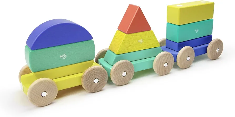 9 Piece Tegu Magnetic Shape Train Building Block Set, Big Top