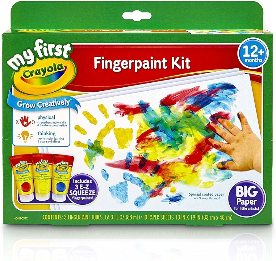 Crayola My First Fingerpaint Kit, Washable Paint, Gifts, Ages 1, 2, 3, 4, 5