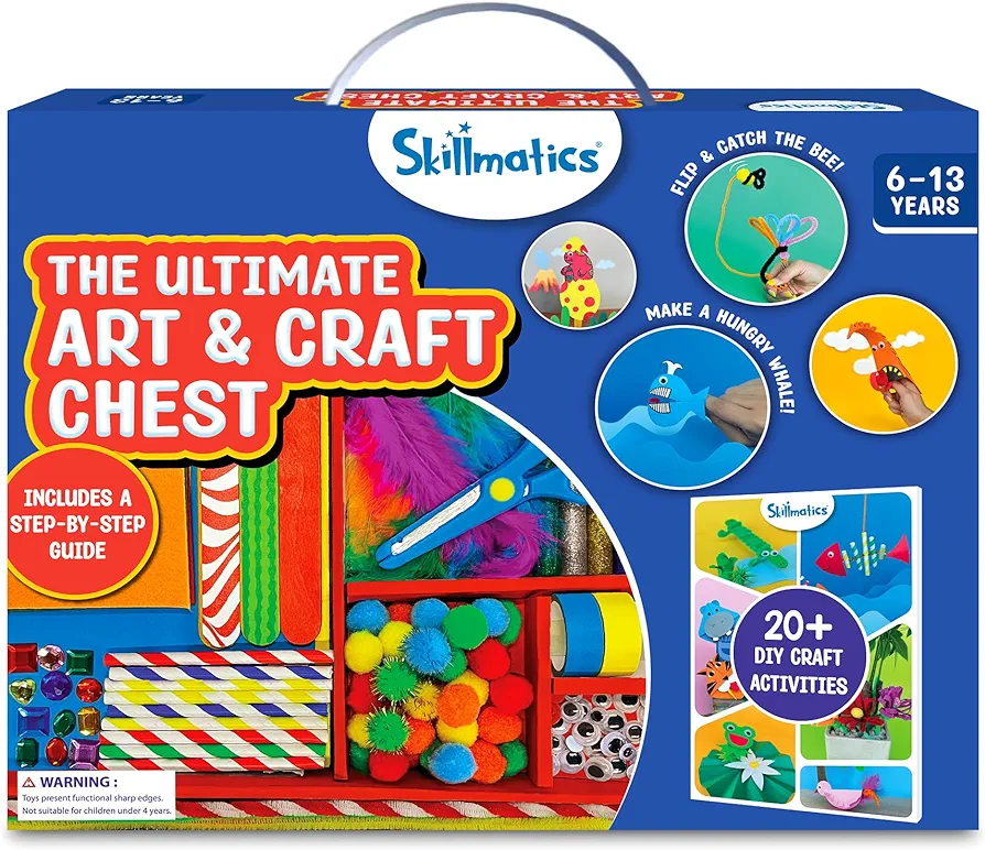 Skillmatics Ultimate Art & Craft Activity Kit, 2000+ Pieces, Art & Craft Supplies, DIY Creative Activity, Step-by-Step Guide, Gifts for Girls & Boys Ages 6, 7, 8, 9, 10, 11, 12, 13