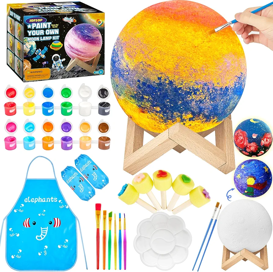 Paint Your Own Moon Lamp Kit, Art Supplies Arts & Crafts Kit for Kids 9-12, Arts and Crafts for Kids Ages 8-12, Crafts for Girls Ages 8-12, Toys Girls Boy Birthday Gift Ages 3 4 5 6 7 8 9 10 11 12+