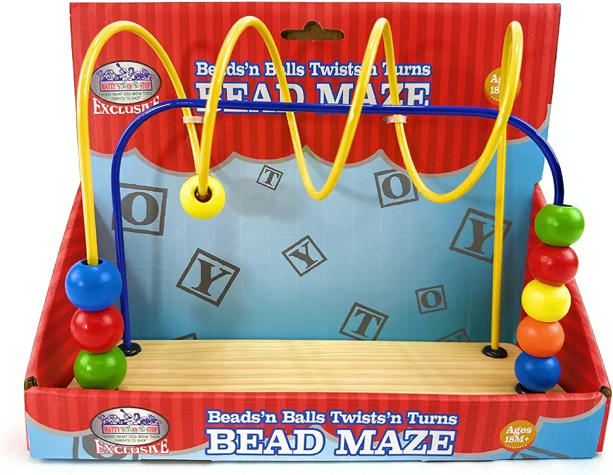 Matty's Toy Stop Beads 'n Balls, Twist 'n Turns Wooden Bead Maze