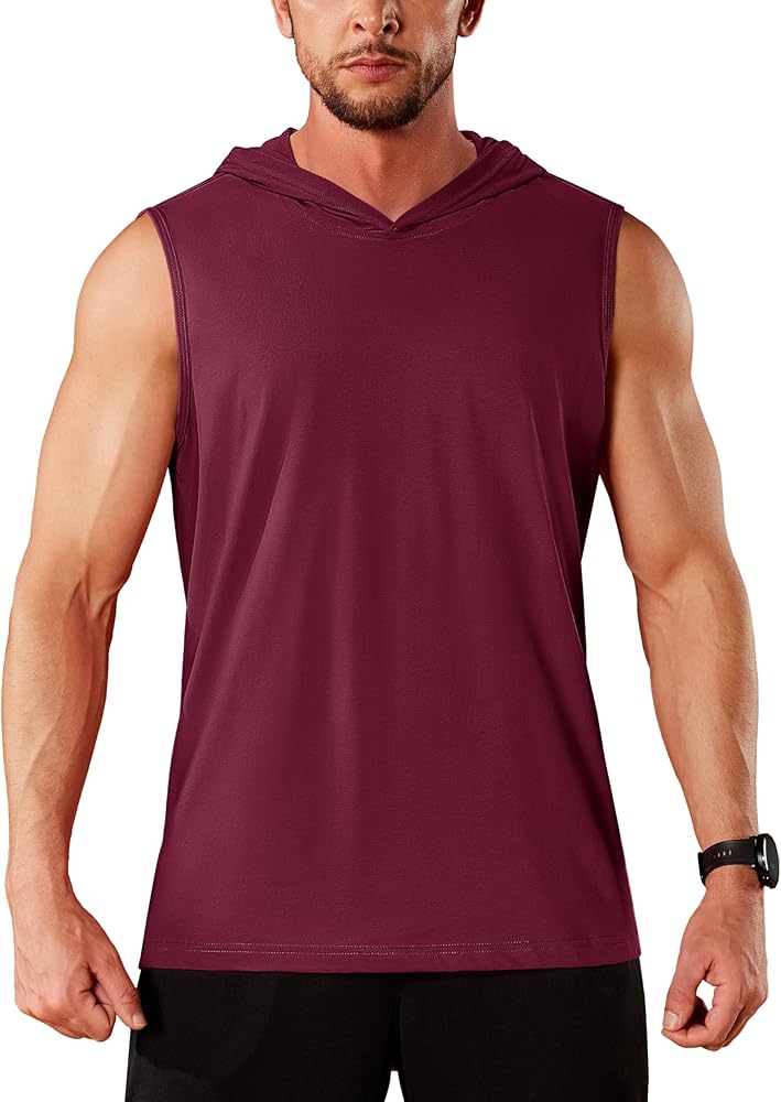 MAGCOMSEN Mens Tank Top Sleeveless Hoodie Cotton T-Shirt Summer Casual Shirt Muscle Tee