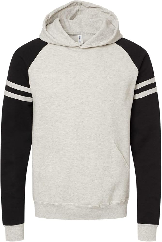 Jerzees Mens Nublend Varsity Colorblocked Raglan Hooded Sweatshirt, L