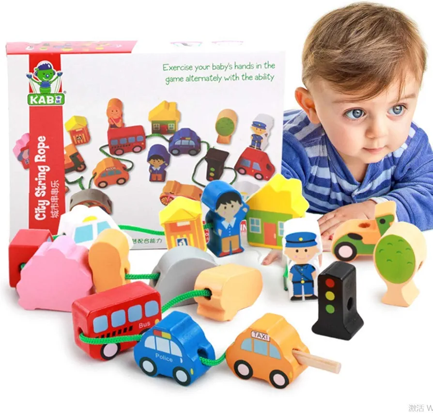 Wooden Educational Toys Wooden Shape Color Sorting Preschool Stacking Blocks Toddler Puzzles Toys Early Childhood Development Toys for Fine Motor Skills Birthday Gifts for Boys and Girls ((16 Pieces))