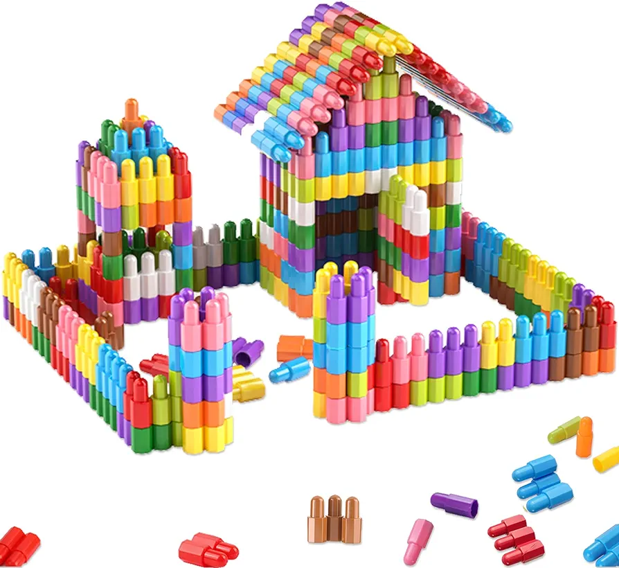 Kids 140pcs Set Building Blocks Construction Toy - Learning STEM Toys Educational Kit Child - 10 Colors Building Toys for Kids Ages 3+