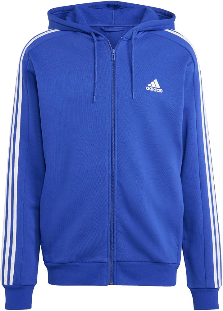 adidas Men's Essentials 3-stripes Fleece Full-zip Hoodie