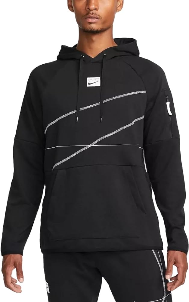 Nike Dri-FIT Men's Fleece Pullover Fitness Hoodie (US, Alpha, Large, Regular, Regular, Standard, Black 010)