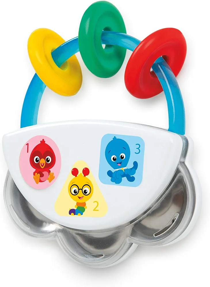 Baby Einstein Tiny Tambourine Musical Toy & Rattle, BPA Free, Take Along, Age 3 Months+