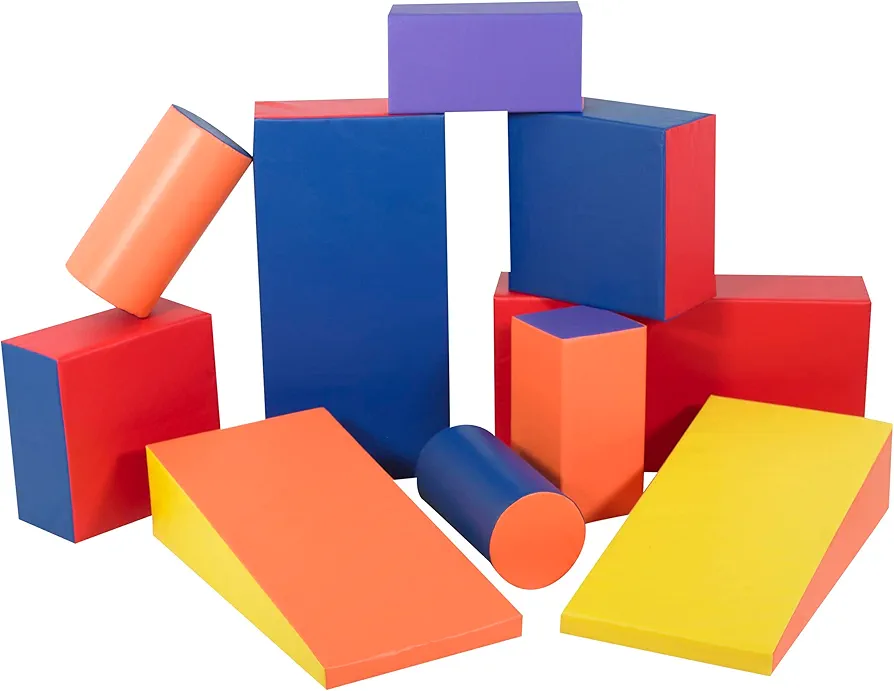 Children's Factory Soft Shapes Set, Primary, CF362-545, Large Foam Blocks, Toddler Playroom, Preschool or Daycare Indoor Playground Building Activity