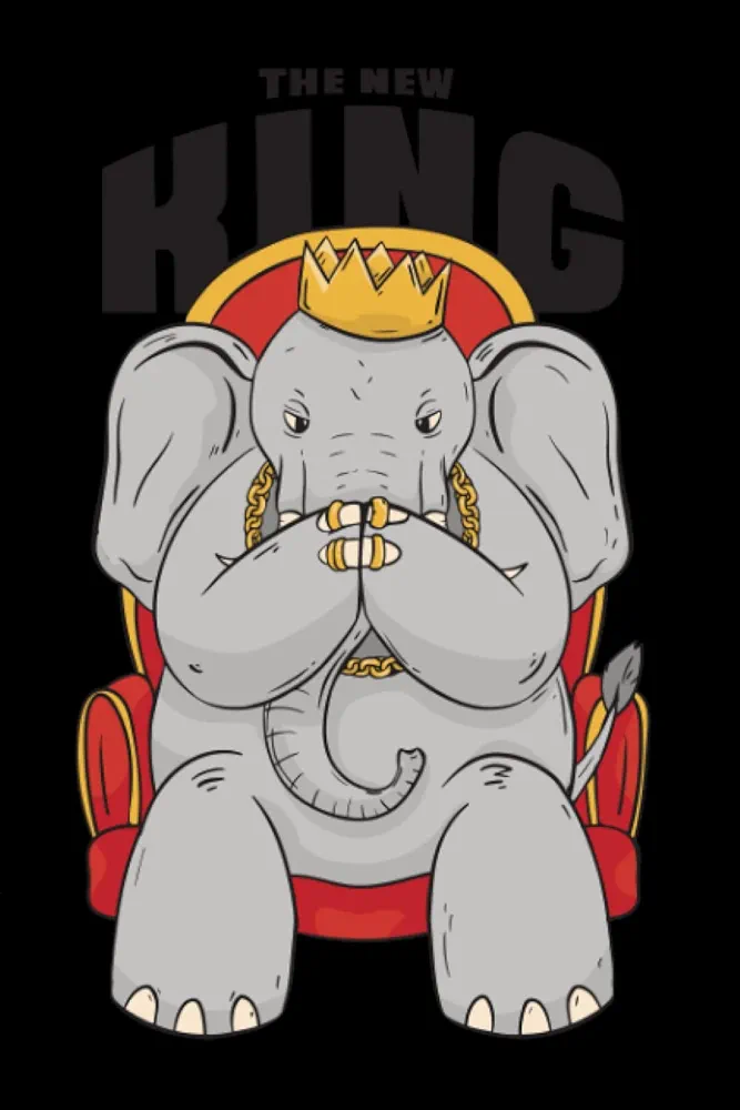 The new king Elephant: Hangman Puzzles | 110 Game Sheets | Mini Game | Clever Kids | 6 X 9 In | 15.24 X 22.86 Cm | Single Player | Funny Great Gift