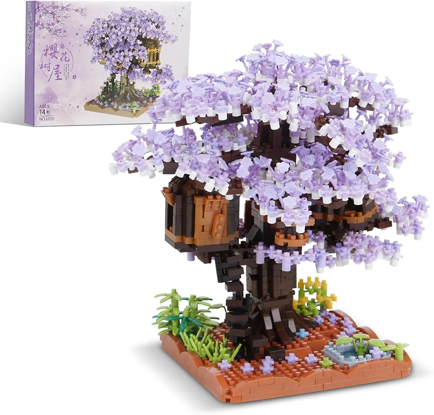 2000+ PCS Micro Blocks Cherry Bonsai Tree Building Sets,Creative Exquisite Tree House Building Toys, Good Building Blocks Toys Choice for 14+ Kids and Adults