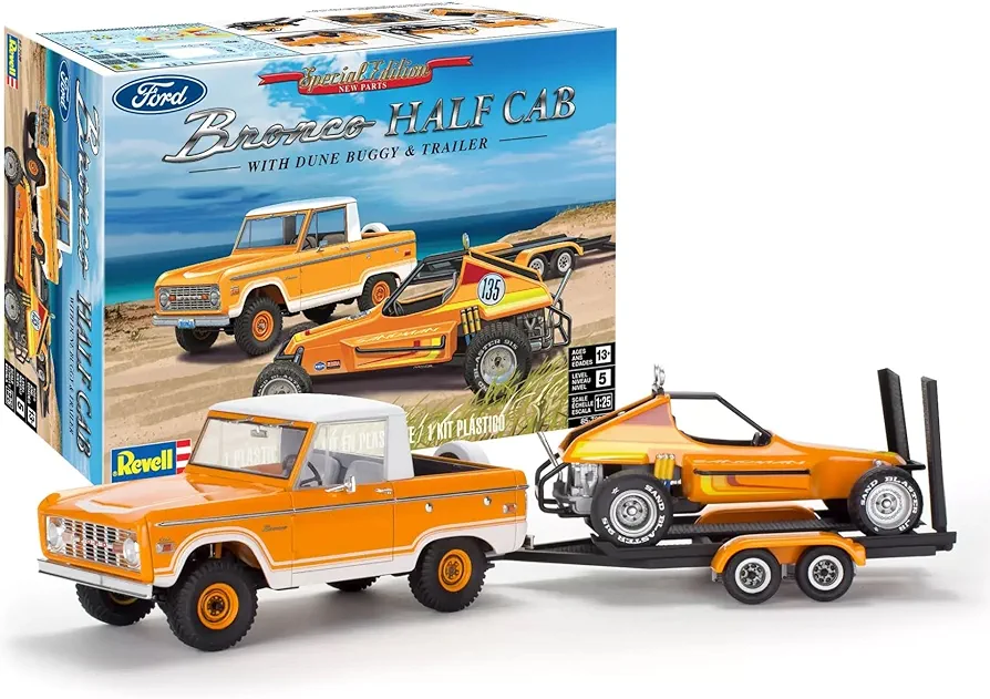 Revell Bronco Half Cab with Dune Buggy and Trailer, Small