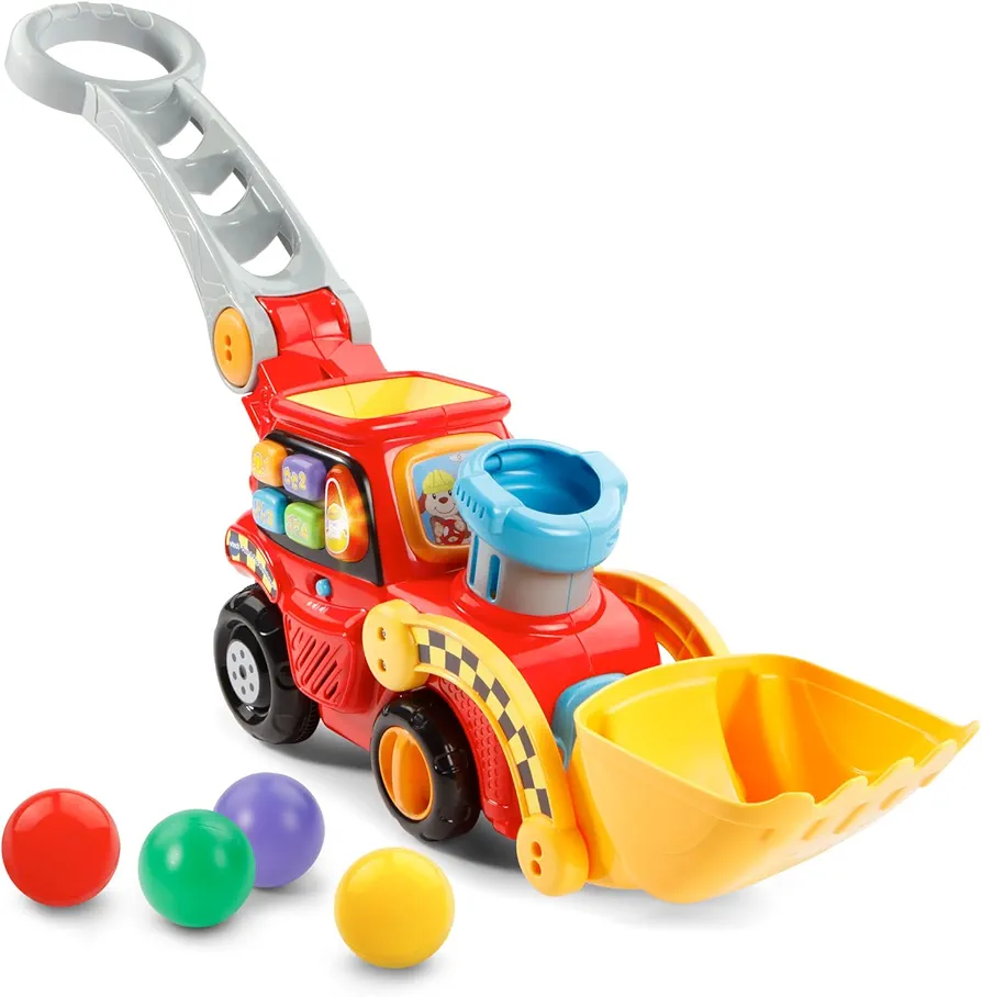 VTech Pop-a-Balls Push and Pop Bulldozer, Red