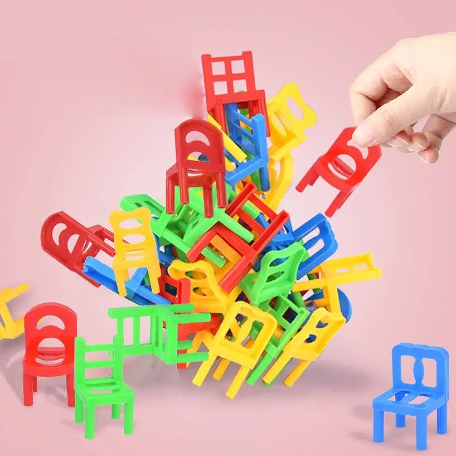 Chair Stacking Toddler Toys for Kids 3-5 Year Old Boys and Girls Gifts Building Blocks for Balance Training Montessori Learning Toy for 2 3 4 5 6 Year Old Kid