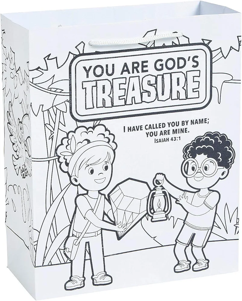 Fun Express Treasure Hunt VBS CYO TAKE Home Bags - Craft Kits - VBS Vacation Bible School Supplies/Decor - 12 Pieces